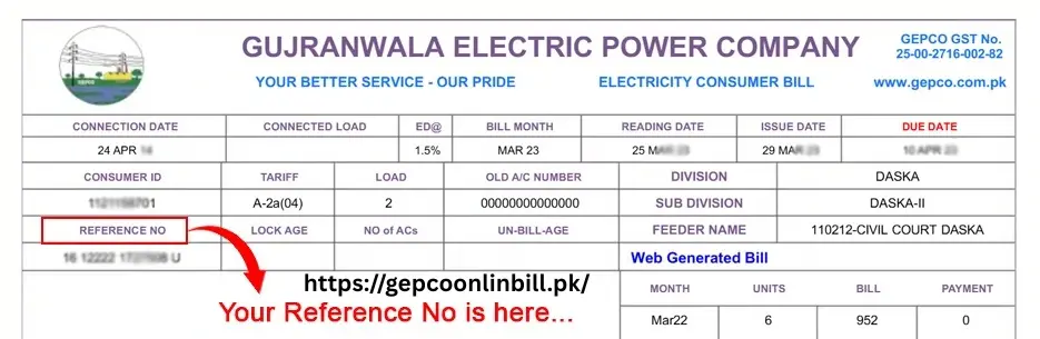 GEPCO Reference Number
